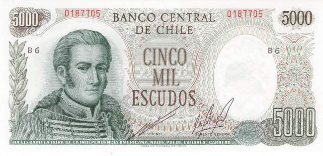 5000 Escudos Chile p147b-1